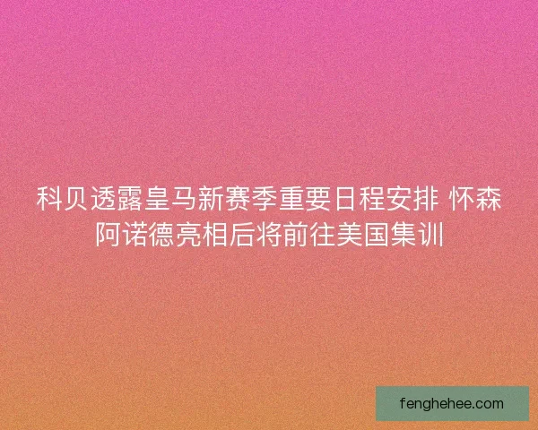 科贝透露皇马新赛季重要日程安排 怀森阿诺德亮相后将前往美国集训 科贝透露皇马新赛季重要日程安排 怀森阿诺德亮相后将前往美国集训