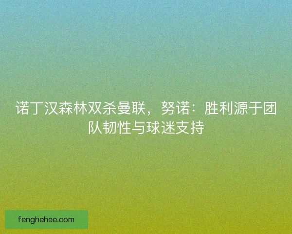 诺丁汉森林双杀曼联，努诺：胜利源于团队韧性与球迷支持