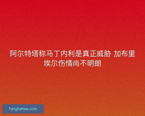 阿尔特塔称马丁内利是真正威胁 加布里埃尔伤情尚不明朗