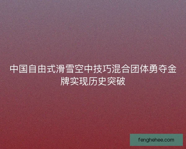 中国自由式滑雪空中技巧混合团体勇夺金牌实现历史突破